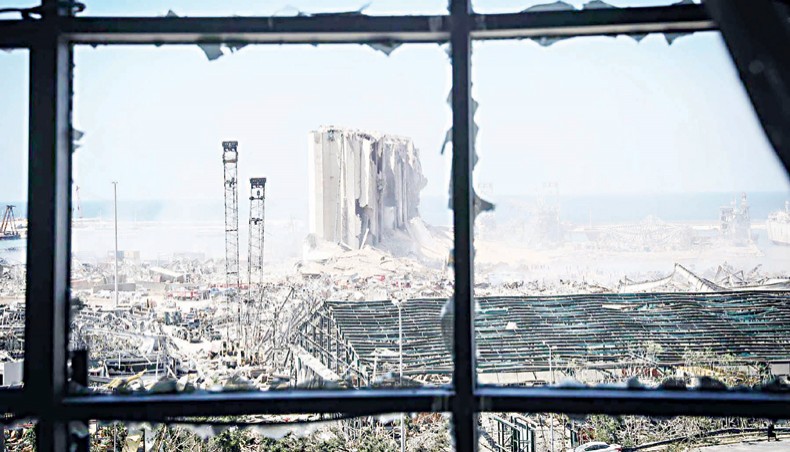 A view of the Beirut port on August 5, the day after the massive explosion. — PA Images/Nur Photo/Houssam Hariri