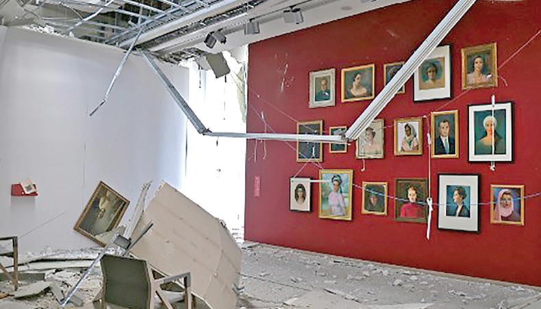 This handout image obtained from the Sursock Museum in Lebanon’s capital Beirut on August 8, 2020 shows a view of a damaged gallery inside the museum. — AFP photo