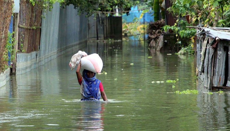 A flood affected area near Dhaka. — New Age photo