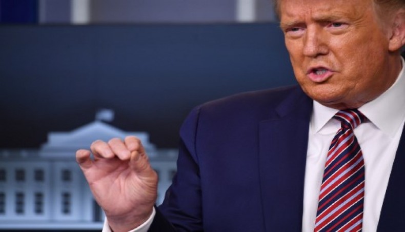 US President Donald Trump answers questions during a news conference in the Brady Briefing Room of the White House in Washington, DC, on August 12, 2020.- AFP photo