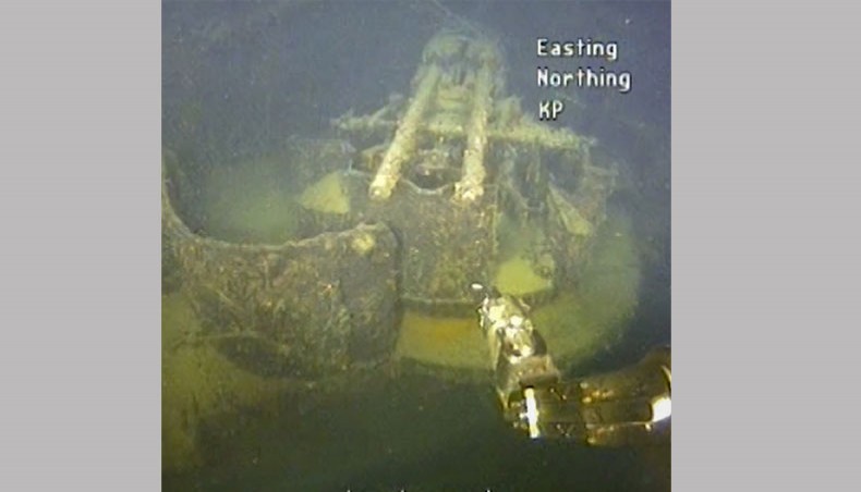 This handout videograb taken from a footage shot on June 30, 2020 and released by Statnett on September 10, 2020, shows the wreck of a Nazi cruiser found 13 naval miles from Kristiansand, Norway. — AFP photo
