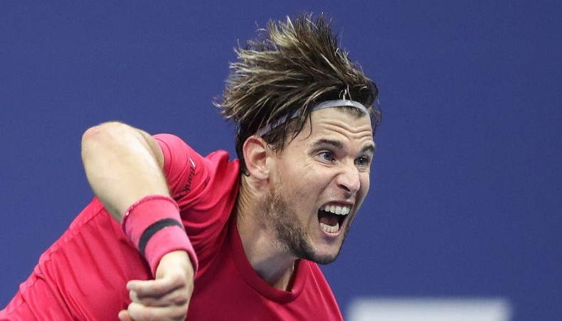 Dominic Thiem of Austria serves the ball in the third set during his US Open men's singles semi-final match against Daniil Medvedev of Russia at the USTA Billie Jean King National Tennis Centre in New York on Friday. — AFP photo