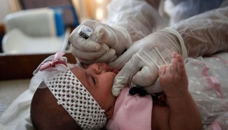 A UNRWA employee provides Polio vaccine and Rota virus vaccines for children in a clinic in Bureij refugee camp central of Gaza Strip on September 9, 2020. — AFP photo