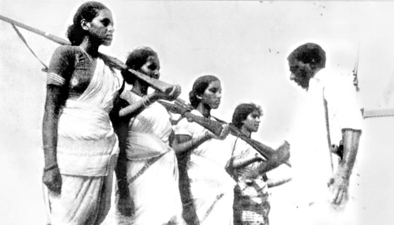 Mallu Swarajayam and other members of an armed squad during the Telangana armed struggle, 1946-1951. — Sunil Janah