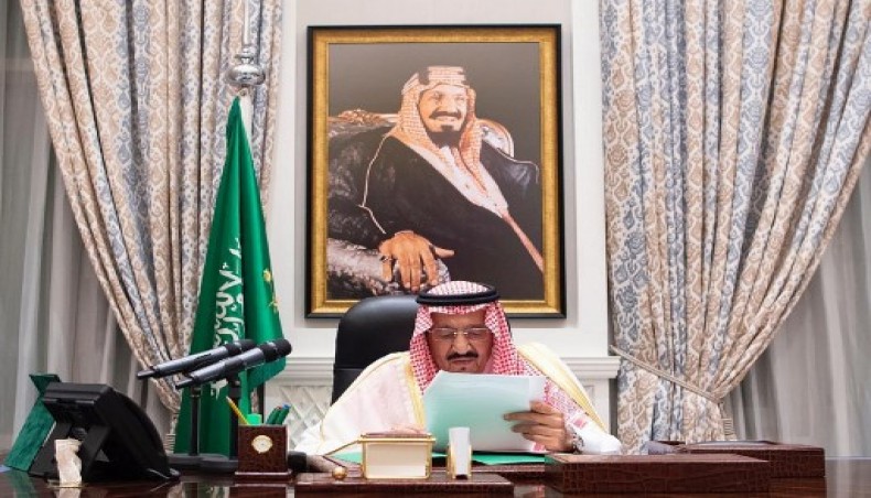 A handout photo made available by the Saudi press Agency (SPA) on September 23, 2020, shows King Salman bin Abdulaziz delivering a speech from his residence in Neom during the virtual 75th session of the United Nations General Assembly.- AFP photo