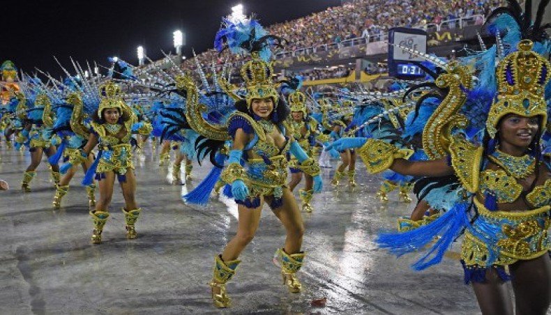 In this file photo taken on February 24, 2020 members of Vila Isabel samba school perform during the last night of Rio's Carnival parade at the Sambadrome Marques de Sapucai in Rio de Janeiro, Brazil. Rio de Janeiro indefinitely postponed world-famous carnival over COVID-19 on September 24, 2020.-AFP photo