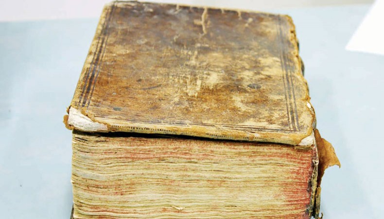 This handout picture released on September 24, 2020 courtesy of The Royal Scots College and taken in Salamanca shows a rare edition of the Shakespeare play ‘The Two Noble Kinsmen’ experts believe may be the earliest copy of the Bard’s work to reach Spain. — AFP photo