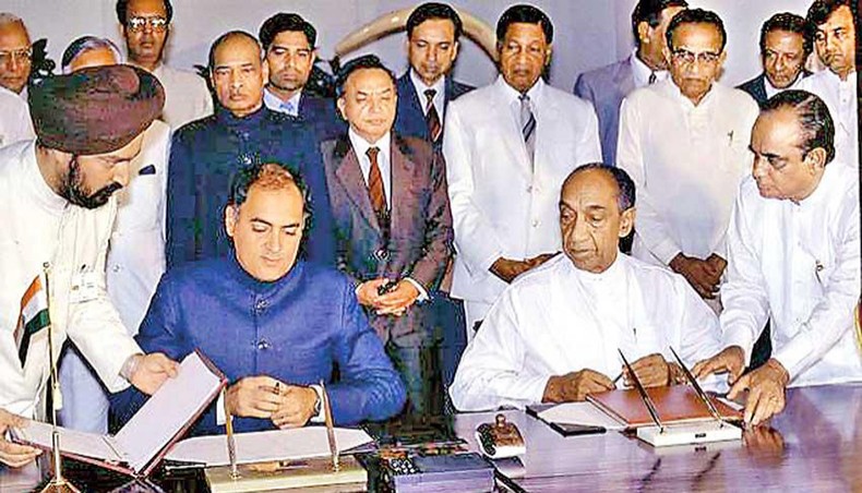 The 13th amendment to Sri Lanka’s constitution has its origin in the Indo-Lanka Accord of July 1987, signed by the then Indian prime minister Rajiv Gandhi and the then Sri Lankanp president JR Jayawardene. — dailymirror.lk