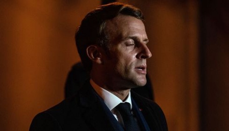 French president Emmanuel Macron speaks to the press in front of a middle school in Conflans Saint-Honorine, 30kms northwest of Paris, on October 16, 2020, after a teacher was decapitated by an attacker who has been shot dead by policemen. — AFP photo