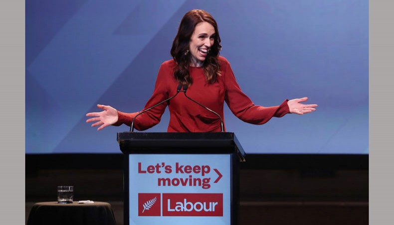 New Zealand prime minister Jacinda Ardern speaks at the Labour Election Day party after the Labour Party won New Zealand’s general election in Auckland on October 16, 2020. — AFP