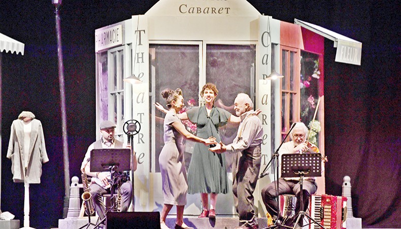 Actors perform the play ‘Kaldirim Sercesi’ about the life of French singer Edith Piaf at an open air theatre in Istanbul, on October 6, 2020. — AFP photo