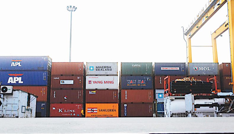 A file photo shows containers in the Chattogram port. Banks are opening letters of credit for importers above the annual import ceiling set in the import registration certificates in violation of the Import Policy Order. — New Age photo