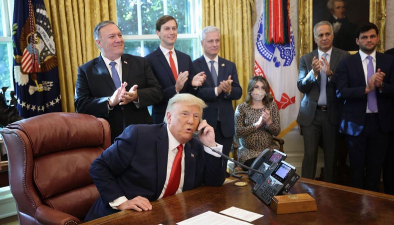 US President Donald Trump speaks on phone with Israeli Prime Minister Benjamin Netanyahu about normalisation of Sudan-Israel relations. --AFP photo