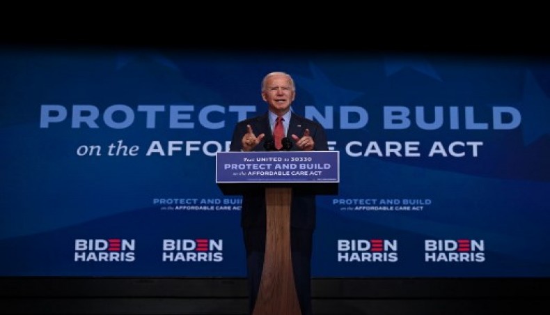 Democratic presidential candidate Joe Biden speaks on healthcare at The Queen in Wilmington, Delaware, on October 28, 2020.- AFP photo