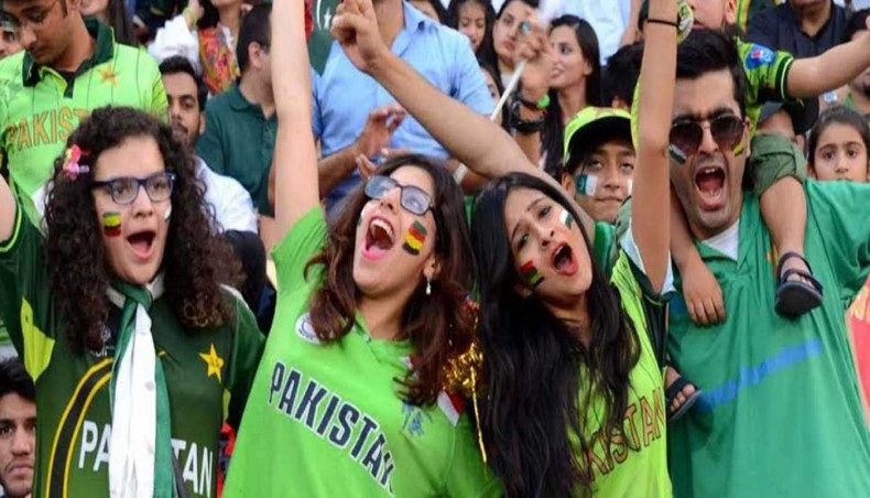 A file photo of Pakistan cricket fans. -- AFP photo