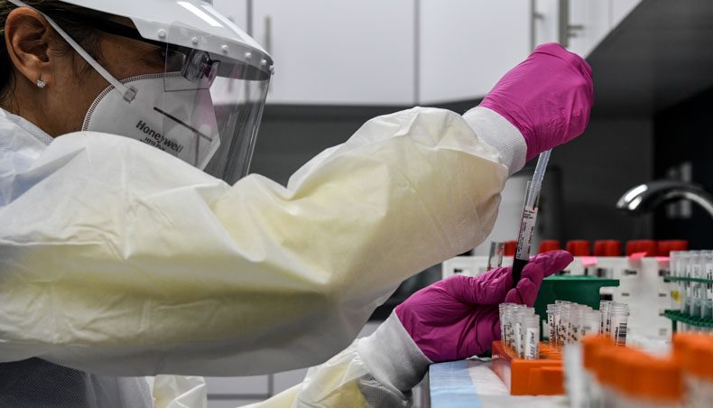 n this file photo a lab technician sorts blood samples for COVID-19 vaccination study at the Research Centers of America in Hollywood, Florida on August 13, 2020. — AFP photo