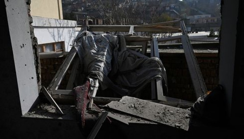 A damaged house is seen after several rockets land at Khair Khana, north west of Kabul on November 21, 2020. — AFP photo