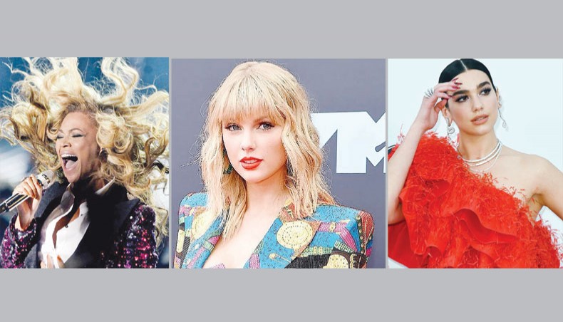 Beyonce, Taylor Swift and Dua Lipa
