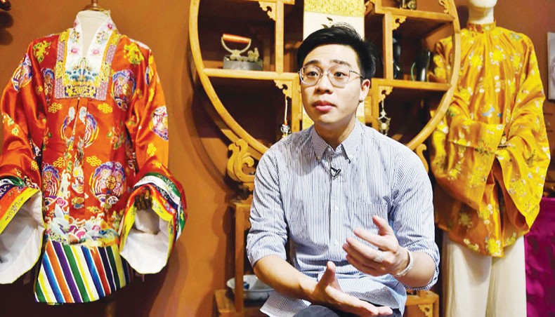 This photograph taken on November 11, 2020 shows Nguyen Duc Loc, founder of the Y Van Hien company, speaking during an interview with AFP at his workshop in Hanoi. — AFP photo