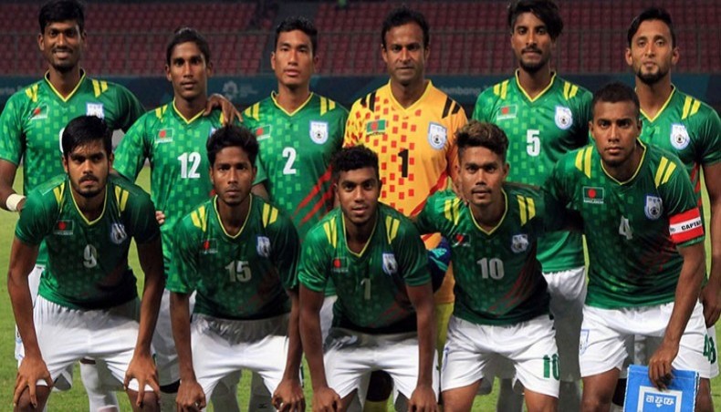 A file photo of the Bangladesh national football team. -- BFF photo