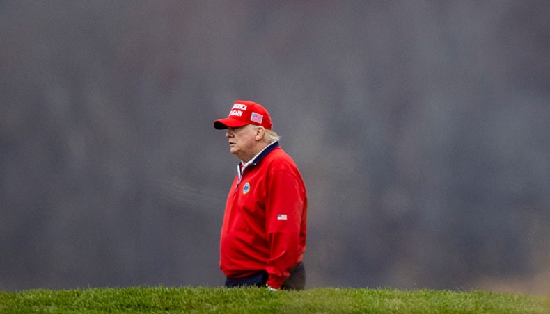 US president Donald Trump golfs at Trump National Golf Club on November 27, 2020 in Sterling, Virginia. — AFP photo