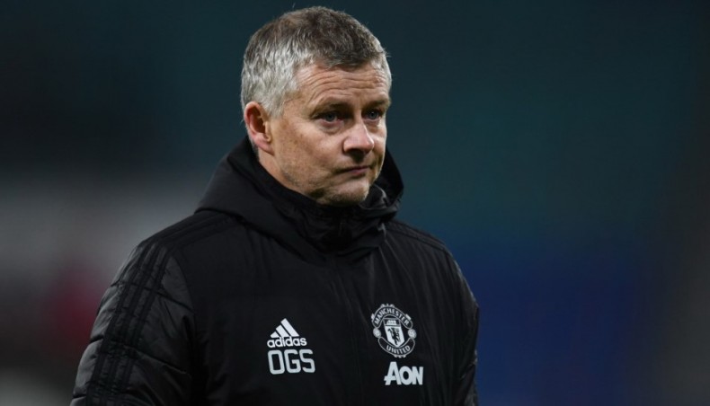 Manchester United manager Ole Gunnar Solskjaer reacts at the end of their UEFA Champions League match against RB Leipzig in Leipzig on Tuesday. — AFP photo