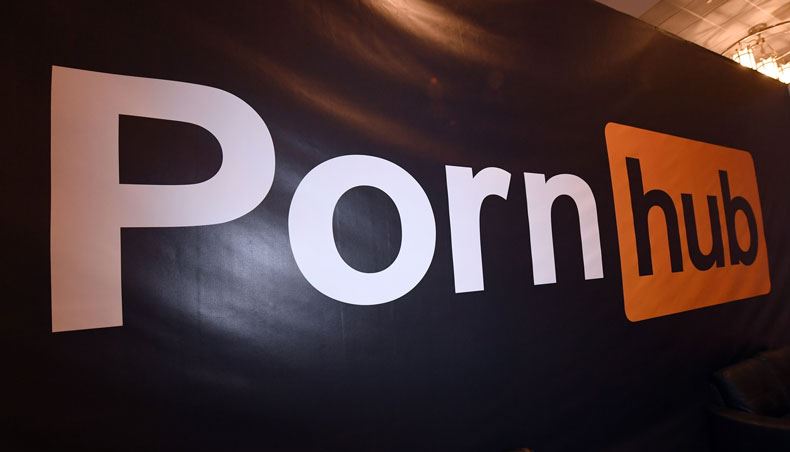 In this file photo taken on January 23, 2018 a Pornhub logo is displayed at the company’s booth at the 2018 AVN Adult Entertainment Expo at the Hard Rock Hotel and Casino in Las Vegas, Nevada. — AFP photo