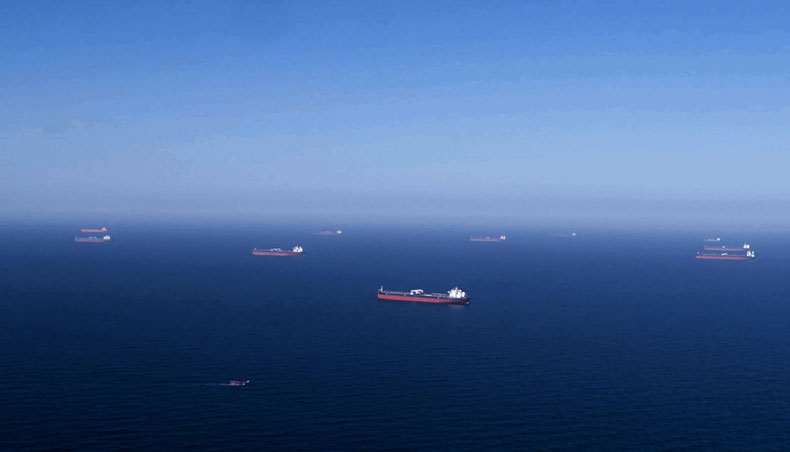 In this hand-out file picture provided by the Saudi Arabian Oil Company on April 1, 2020 Aramco tankers are pictured being loaded with oil at an undisclosed sea location. — AFP photo
