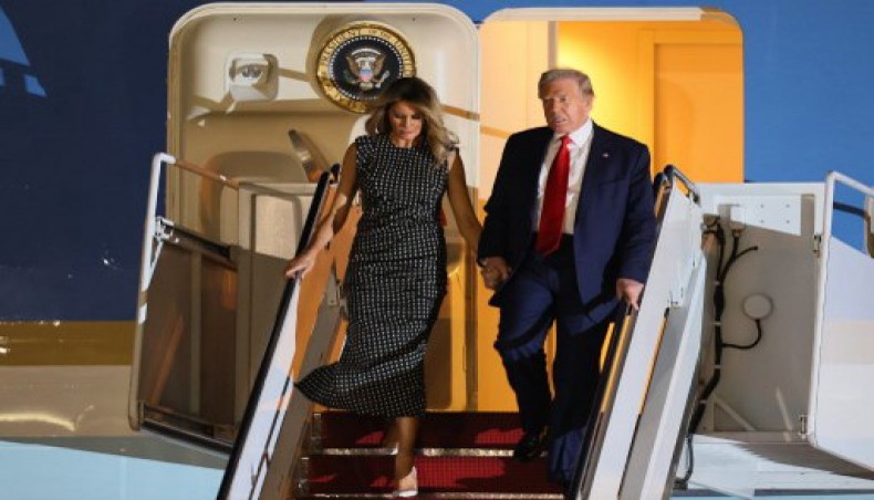 US president Donald Trump and first lady Melania Trump exit from Air Force One at the Palm Beach International Airport on December 23, 2020 in West Palm Beach, Florida.- AFP photo