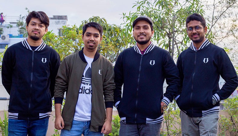 Team Unique Outfits: from left to right, Alvi Haque, Partha Protim Mondal, Sahidun Nobi Pappu and Md Monir Hasan.