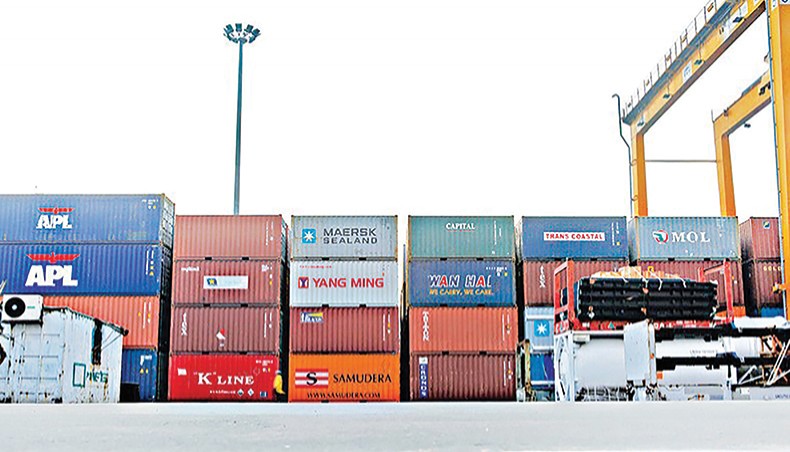 A file photo shows containers at the Chattogram port. Bangladesh has so far failed to initiate any anti-dumping investigation in 25 years of framing the rules due to non-cooperation from local businesses. — New Age photo