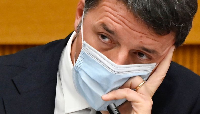 Italian current senator, former prime minister and head of the political party ‘Italia Viva’ (IV), Matteo Renzi ponders as he holds a press conference on January 13, 2021 at the Italian Chamber of Deputies in Rome. — AFP photo