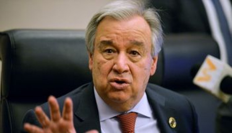 In this file photo taken on February 8, 2020 United Nations secretary-general Antonio Guterres speaks during a press conference at the African Union headquarters during the 33rd African Union Summit in Addis Ababa. — AFP photo