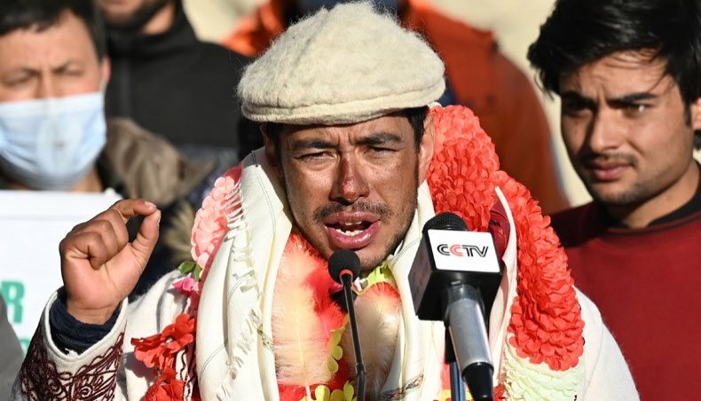 Nepal's climber Nirmal Purja speaks while attends a welcome ceremony with teammates upon their arrival after becoming the first to summit Pakistan's K2 in winter, at Shigar district in the Gilgit-Baltistan region of northern Pakistan on January 20, 2021. -- AFP photo