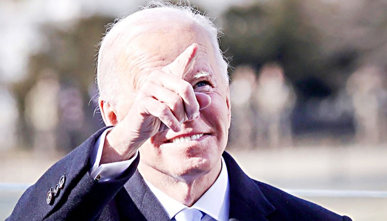 US president Joe Biden gestures during the inauguration ceremony on the West Front of the US Capitol on January 20 in Washington, DC. — Agence France-Presse/Pool/Getty Images