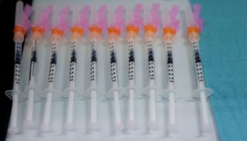 Ten syringes containing a dose of the Moderna COVID-19 vaccine are displayed at the coronavirus vaccination centre at the university hospital in Magdeburg, eastern Germany, on January 22, 2021. — AFP photo