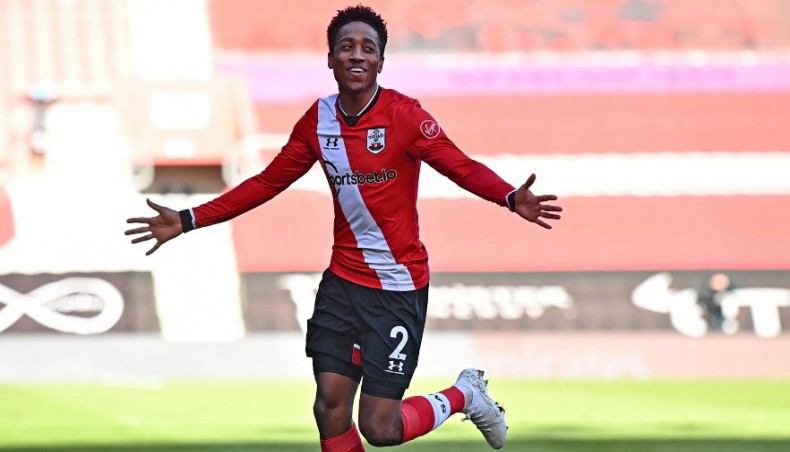 Southampton defender Kyle Walker-Peters celebrates after Arsenal defender Gabriel scored an own goal during their FA Cup fourth round match at St Mary's Stadium in Southampton on Saturday. — AFP photo