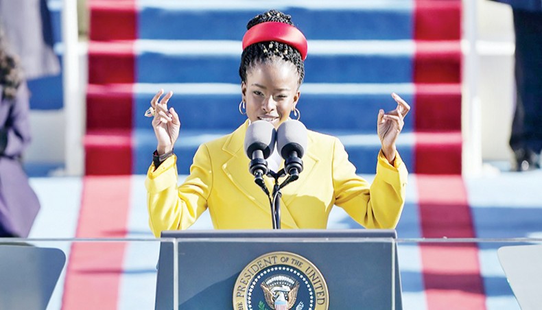 American poet Amanda Gorman reads a poem during the 59th Presidential Inauguration at the US Capitol in Washington DC on January 20, 2021. — AFP photo