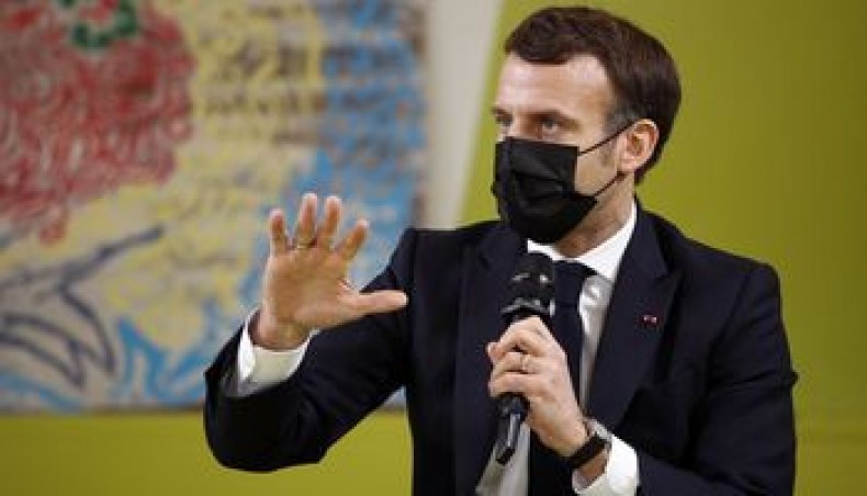 French president Emmanuel Macron meets with students at the Maison des Etudiants of the Paris Saclay University in Saclay, near Paris, to talk about the consequences of the COVID-19 pandemic, on January 21, 2021. — AFP photo
