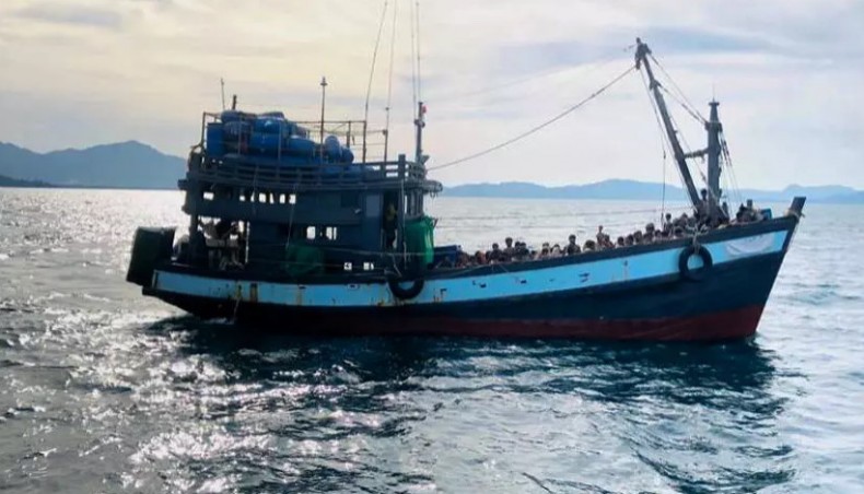 A hand out photo of Malaysian Maritime Enforcement Agency on Friday shows Rohingyas arriving to the country on boat.
