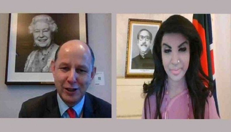 British Foreign, Commonwealth and Development Office permanent under-secretary Sir Philip Barton (left) and Bangladesh high commissioner to the United Kingdom Saida Muna Tasneem (right). -- UNB photo