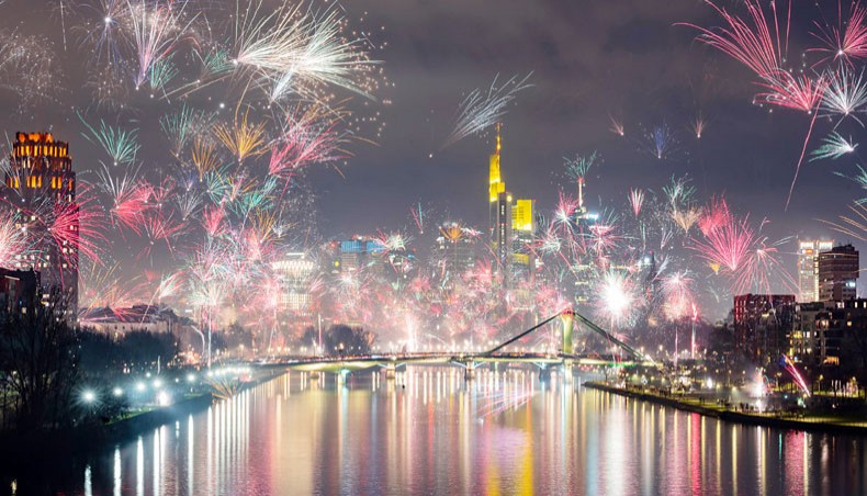 Fireworks ring in 2020 in Frankfurt on December 31, 2019. — PA Images/DPA/Andreas Arnold