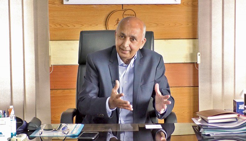 Runner Group chairman Hafizur Rahman Khan speaks at an interview with New Age in the capital recently. — New Age photo