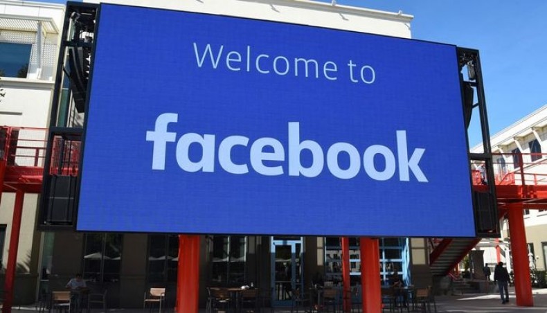 This file photo taken on October 23, 2019 shows a giant digital sign at Facebook’s corporate headquarters campus in Menlo Park, California. — AFP photo