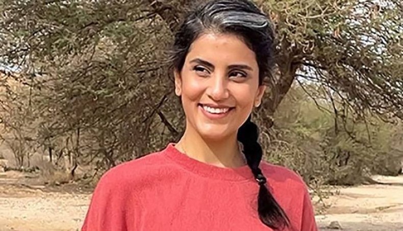 A handout picture obtained from Lina al-Hathloul's Twitter account, dated February 13, 2021, shows her sister Loujain al-Hathloul at an undisclosed location in Saudi Arabia, following her release from detention the same week. -- AFP photo