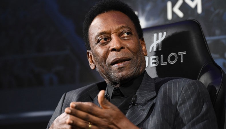 In this file photo taken on April 02, 2019 Brazilian football legend Pele speaks during a meeting with Paris Saint-Germain and France national football team forward Kylian Mbappe at the Hotel Lutetia in Paris. -- AFP photo