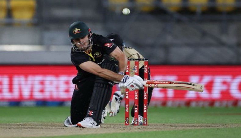 Australia's captain Aaron Finch plays a shot during the fourth Twenty20 cricket match between New Zealand and Australia in Wellington on March 5, 2021.- AFP photo