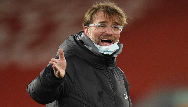 Liverpool manager Jurgen Klopp reacts during their Premier League match against Chelsea at Anfield on Thursday. — AFP photo
