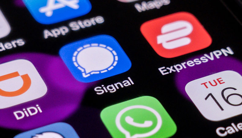 This photo illustration shows the encrypted messaging app Signal pictured on a smartphone home screen in Beijing on March 16, 2021. — AFP photo