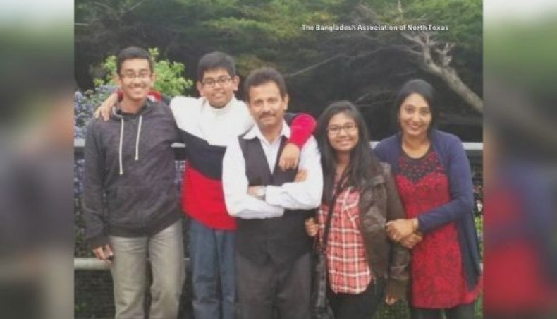 Towhidul Islam and his wife Iren Islam pose for a photo with their three children — Farbin Towhid, Farhan Towhid, and Tanvir Towhid.